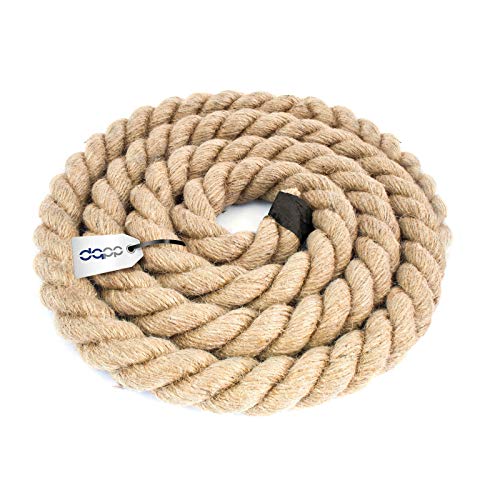 DQ-PP CUERDA DE YUTE | Longitud 10m | Grosor 26mm | Cuerda de Fibra 100% Natural Marrón | Cuerdas decorativa | Decoracion de bricolaje | Macramé | Accesorios de Jardin