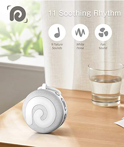 Dreamegg Máquina de Ruido Blanco, D11 Máquina de Sonido Bebe con Luz Nocturna, 11 Sonidos Calmantes para Dormir en la Guardería, Recargable por USB, Continuo o con Temporizador, Bloqueo para Niños