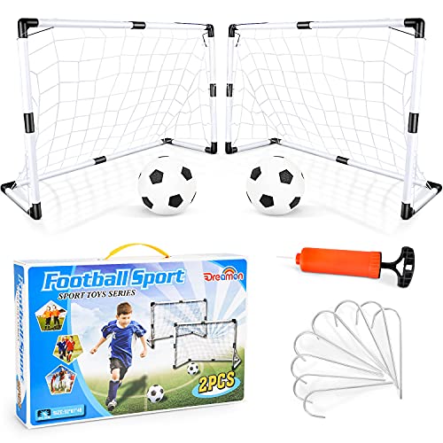 Dreamon Juego de 2 Puertas de Fútbol Infantil Portería de Fútbol y Bolas interactiva Juguete para Niños