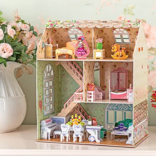 Dreamy Doll House - Casa De Muñecas para Niñas Infantil, Puzzles 3D Casas De Muñecas para Niñas, 160 Piezas, 170 Minutos de Montaje, 8 Años O Más