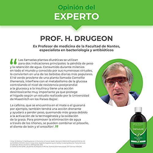 Drenante Retención de Líquidos Detox Adelgazante Diurético Natural Jarabe Líquido 500ml l Elimina Toxinas Plan Detox 6 Semanas Té Verde Guaraná Mate Diente de León Piña l Perder Peso