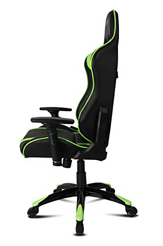 Drift DR300 Silla Gaming, Piel sintética, Negro/Verde, 48 x 61.5 x 129 cm