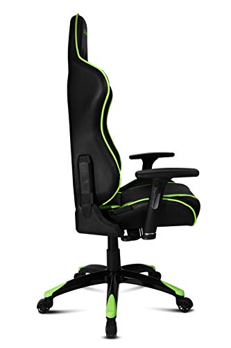 Drift DR300 Silla Gaming, Piel sintética, Negro/Verde, 48 x 61.5 x 129 cm