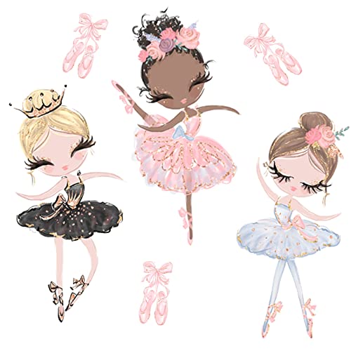 Droomhuis Rosa Vinilos Decorativos Linda Chica Bailarina Pegatinas Infantiles Pared para Cuarto de Niñas, Cuarto de Niños,Jardín de Infantes Pegatinas Pared Decorativas