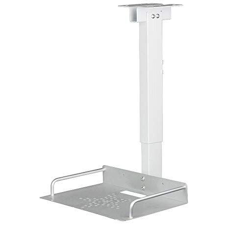 Drsn Soporte para Proyector de Techo y Pared con Bandeja- Carga Máx 2Kg - Bandeja de 24×20cm - Palo Extensible 34-56cm, para Miniproyectores, Cámaras de Vdeoconferencia etc.