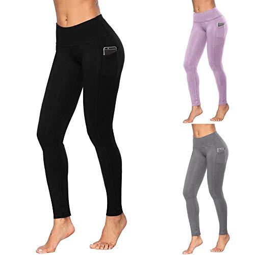 Ducomi Ann Leggings Mujer Bolsillo para Teléfono Móvil - Gimnasio Informal y Estilo Hogareño - Leggins Elásticos, Transpirables y de Máxima Comodidad - Ropa Deportiva, Yoga, Pilates (Gris, L)