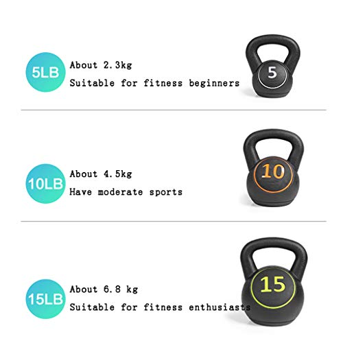 Dumbbells Equipo de Sentadillas con Gimnasio de Pesas Rusas Negras, Pesas pequeñas para Ejercicios en el hogar, 2.3 kg, 4.5 kg, 6.8 kg para niñas Que Adelgazan a Hombres para ejercitar los músculos