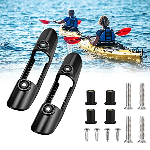 DURANTEY 2 PCS Soporte para Remo de Kayak Clips de Remo de Kayak de Plastico Soporte de Paleta de Kayak Durable Soporte para Remo Negro con Tornillos Accesorios Universales para Remo de Kayak