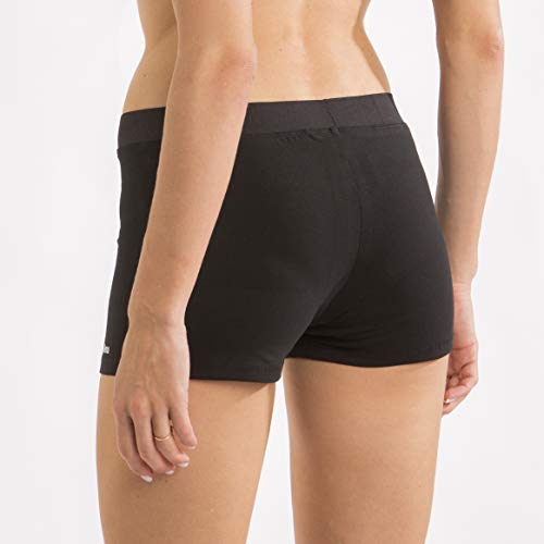 dvillena | Culotte Gimnasia Mazas Mujer Estilo Ribeteado Negro | Actividades Deportivas o Tiempo Libre, Yoga, Pilates | Pantalón Corto Entrenamiento para Niñas, Adolescentes o Adultos