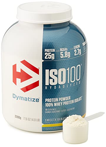 Dymatize ISO 100 Smooth Banana 2,2kg - Hidrolizado de Proteína de Suero Whey + Aislado en Polvo