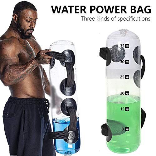 Eachbid 37Kg Aqua Bag, Saco de Arena Alternativa con Bomba de Aire, Bolsa de Agua Plegable Portátil, Entrenamiento en el Núcleo, Bolsas Levantamiento de Pesas Ajustable, 80 Libras(37)