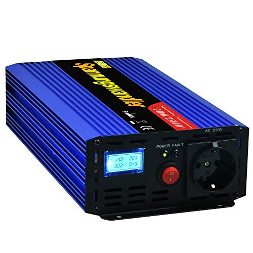 EDECOA Inversor de Corriente 12v 220v convertidor 1200w y Pico momentaneo de 2500w Transformador de corriente12v 220v