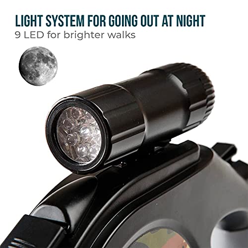 Edipets, Correa Perro Extensible, 8 Metros, Larga, con Linterna LED, Retráctil, Cinta Flexible para Adiestramiento y Paseo, Diseño Militar de Camuflaje.