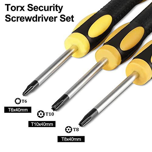 EEEKit Juego de Destornilladores Torx, Destornillador Magnético de Precisión T6 T8 T10 Compatible con PS5, PS4, PS3, Xbox One, Controlador Xbox 360, MacBook