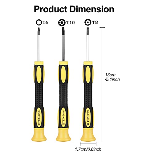 EEEKit Juego de Destornilladores Torx, Destornillador Magnético de Precisión T6 T8 T10 Compatible con PS5, PS4, PS3, Xbox One, Controlador Xbox 360, MacBook