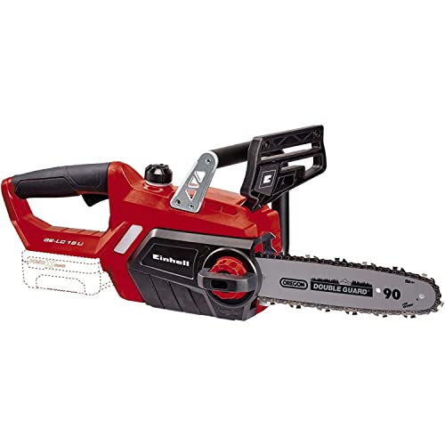 Einhell Motosierra a batería GE-LC 18/25 Li Power X-Change (18 V, ion litio, 25 cm longitud de la hoja, proteccion antirretorno, amortiguador metalico, incl. 4 Ah batería y cargador)