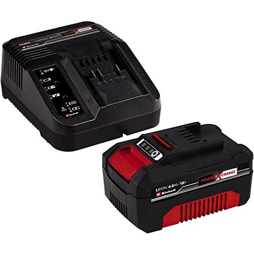 Einhell Motosierra a batería GE-LC 18/25 Li Power X-Change (18 V, ion litio, 25 cm longitud de la hoja, proteccion antirretorno, amortiguador metalico, incl. 4 Ah batería y cargador)