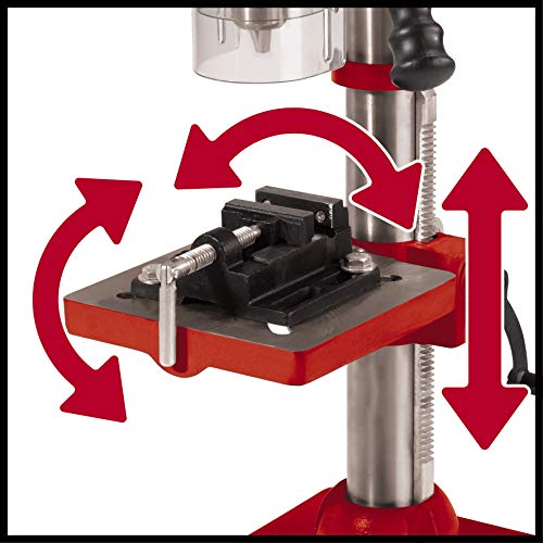 Einhell Taladro de columna TC-BD 630 (630 W, 2.450 min-1, profund. perforación máx. 60 mm, portabrocas 1,5-16 mm, tope profund. ajustable, mesa perforación inclinable/rotativa incl. mordaza)