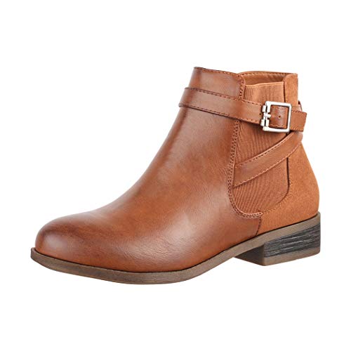 Elara Botines Mujer Chelsea Ankle Boots Chunkyrayan Camello 2018 C298-Camel-41