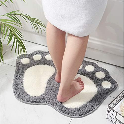 ele ELEOPTION Alfombra de baño Antideslizante, Alfombrillas de baño de Secado rápido y pies Lindos, Absorbente de Agua Suave y cómoda Antideslizante para Dormitorio, Cocina, Pasillo, 60x40CM, GIS