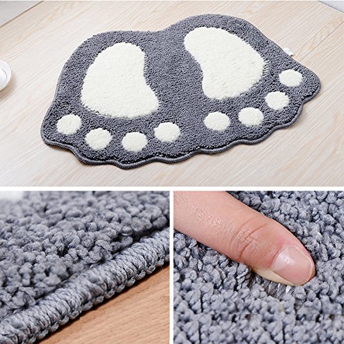 ele ELEOPTION Alfombra de baño Antideslizante, Alfombrillas de baño de Secado rápido y pies Lindos, Absorbente de Agua Suave y cómoda Antideslizante para Dormitorio, Cocina, Pasillo, 60x40CM, GIS