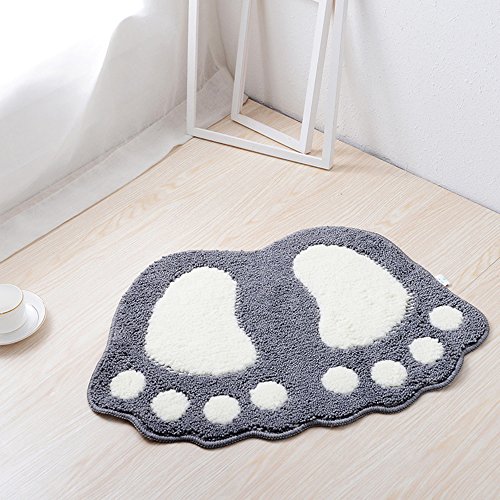 ele ELEOPTION Alfombra de baño Antideslizante, Alfombrillas de baño de Secado rápido y pies Lindos, Absorbente de Agua Suave y cómoda Antideslizante para Dormitorio, Cocina, Pasillo, 60x40CM, GIS