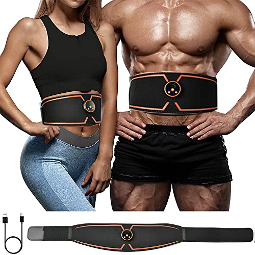 Electroestimulador Muscular, Estimulador Muscular Abdominales Estimulación USB Recargable ABS Ejercitador del Abdomen Pare Hombre Mujer