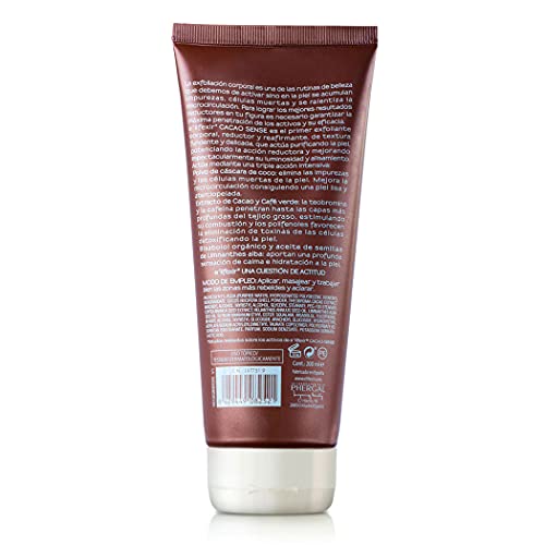 Elifexir Cacao Sense - Exfoliante Corporal, Reductor y Reafirmante. Mejora Luminosidad y Alisamiento. Acción Reductora, Piel Lisa y Aterciopelada. Extracto de Cacao y Café Verde - 200 ml