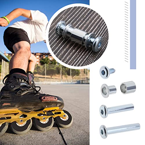 eMagTech 46 piezas de repuesto para patines en línea, accesorios de patines de aleación de aluminio, juego de patines de aleación de aluminio, incluye eje y ejes, tornillos, llave y espaciadores