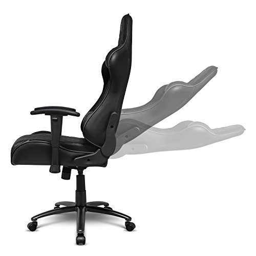 Empire Gaming – Sillón Racing 700 serie Negra - Asiento deportivo acolchado ultra confortable - Reposabrazos 2D ajustables - cojines lumbares y de nuca.