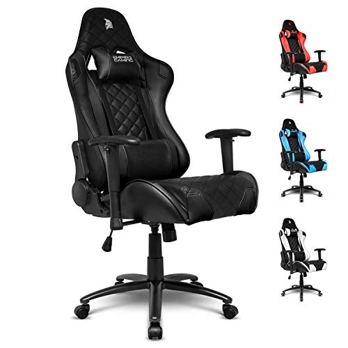 Empire Gaming – Sillón Racing 700 serie Negra - Asiento deportivo acolchado ultra confortable - Reposabrazos 2D ajustables - cojines lumbares y de nuca.