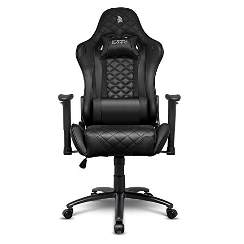 Empire Gaming – Sillón Racing 700 serie Negra - Asiento deportivo acolchado ultra confortable - Reposabrazos 2D ajustables - cojines lumbares y de nuca.