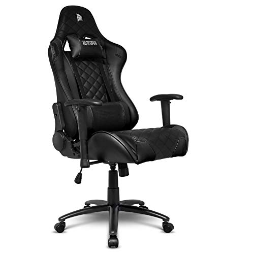 Empire Gaming – Sillón Racing 700 serie Negra - Asiento deportivo acolchado ultra confortable - Reposabrazos 2D ajustables - cojines lumbares y de nuca.