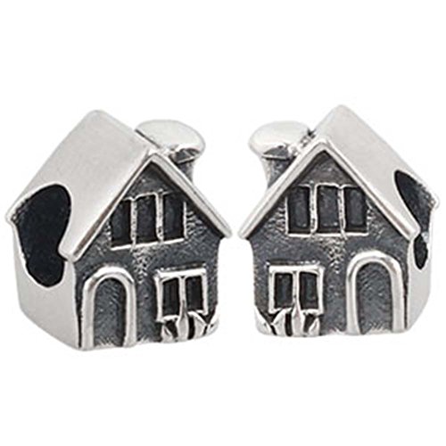 Encanto de la casa de plata de ley 925 encanto del hogar encanto familiar amor encanto aniversario encanto para Pandora pulsera (A)