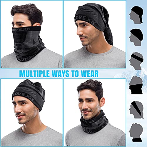 ENONEO Calentador de Cuello Mascarilla Moto para Hombre Mujer Alta Elasticidad Braga Cuello Ciclismo Termica Transpirable Pasamontañas Esqui Bandana Cuello Bufanda para Running Bicicleta (Negro)