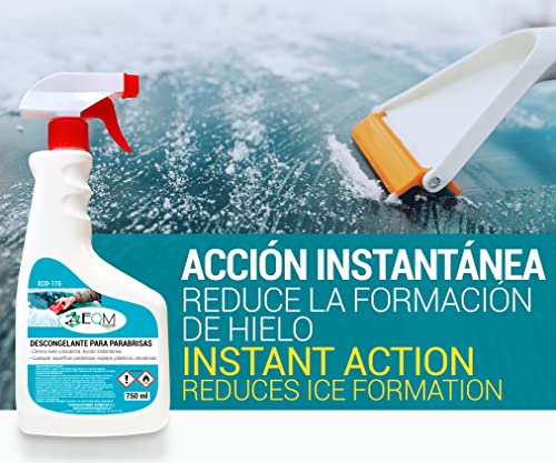 EQM SOLUCIONES QUIMICAS | ECO-115 | Pack 2 x 750 ml | Descongelante para Parabrisas | Elimina el Hielo y la Escarcha de inmediato | Efecto preventivo, Reduce la formación de Hielo