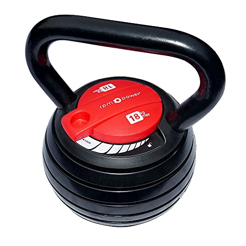 Equipo de Entrenamiento con Pesas RPM, Ideal para Entrenamientos en casa, Entrenamiento de Fuerza, construcción Muscular para Hombres y Mujeres. (18kg, Kettlebell Ajustable)