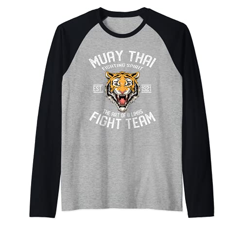 Equipo de lucha de muay thai y boxeo tailandés Camiseta Manga Raglan