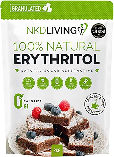 Eritritol 100 % natural 2 kg | Granulado sustituto del azúcar con cero calorías …