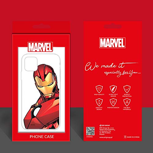 ERT Original y con Licencia Oficial Marvel Iron Man Funda de teléfono móvil para iPhone 11 Adaptación óptima a la Forma del Smartphone, Cubierta Protectora de Silicona, parcialmente Transparente