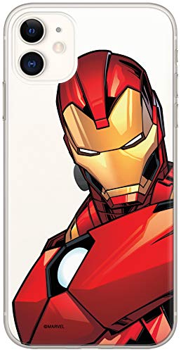 ERT Original y con Licencia Oficial Marvel Iron Man Funda de teléfono móvil para iPhone 11 Adaptación óptima a la Forma del Smartphone, Cubierta Protectora de Silicona, parcialmente Transparente