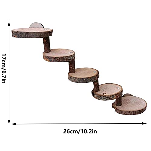 Escaleras de Madera para Animales Pequeños, Escalera de Madera de Hámster, Plataforma de Hámster de Madera, Adecuado para Hámsters, Ratones, Jerbos, Ratas, Ardillas, Conejillos de Indias, Loros