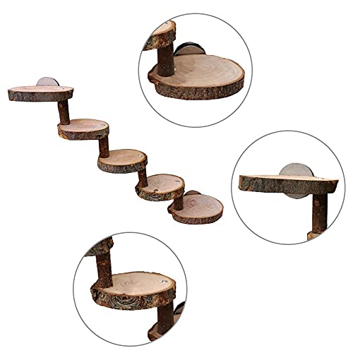 Escaleras de Madera para Animales Pequeños, Escalera de Madera de Hámster, Plataforma de Hámster de Madera, Adecuado para Hámsters, Ratones, Jerbos, Ratas, Ardillas, Conejillos de Indias, Loros