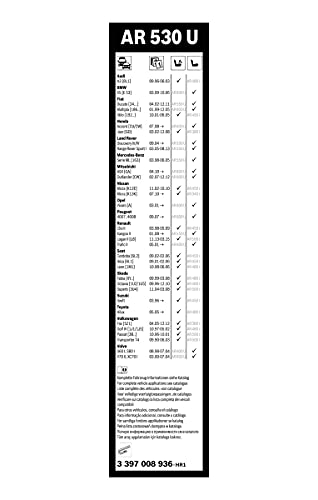 Escobilla limpiaparabrisas Bosch Aerotwin AR530U, Longitud: 530mm – 1 escobilla limpiaparabrisas para el parabrisas frontal