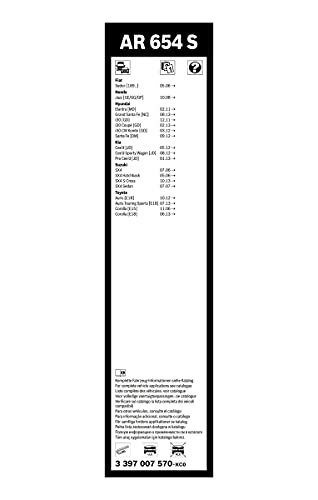 Escobilla limpiaparabrisas Bosch Aerotwin AR654S, Longitud: 650mm/340mm – 1 juego para el parabrisas (frontal)