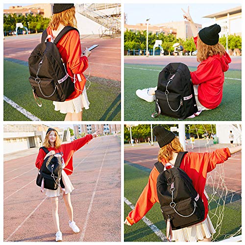 Escuela Mochila Talega de Libros Colegio Ordenador portátil USB Mochila Casual Viajes Daypack para Adolescente Chicas y Mujeres