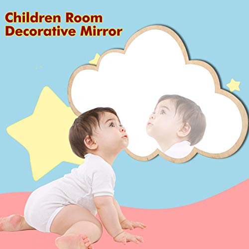 Espejo con forma de nube - Espejo decorativo acrílico nórdico Espejo para habitación de niños Dormitorio para niños Decoración para guardería Hogar Decoración para habitación de niños (#Cloud)