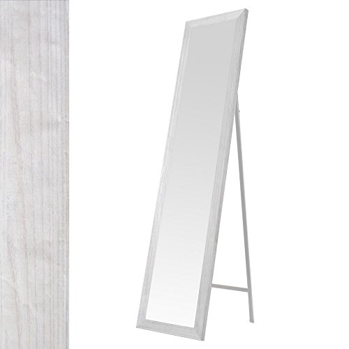 Espejo de pie Blanco nórdico de Madera de 37 x 157 cm - LOLAhome