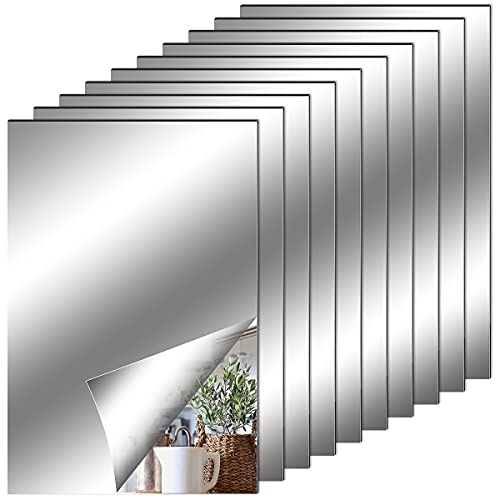 Espejos Autoadhesivos Pared, Hojas de Espejo Flexibles Suaves no de Vidrio Pegatinas de Espejo para Decoración del Hogar, Sala de Estar, Baño, Dormitorio (10 x 15 cm)