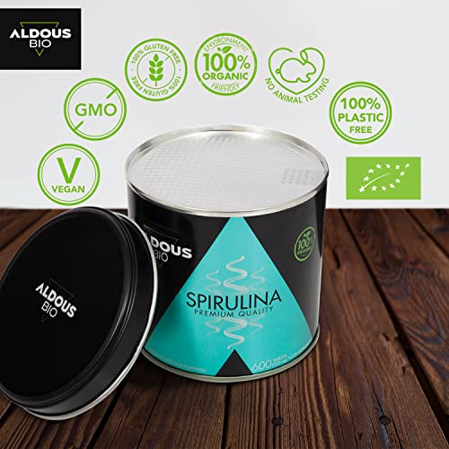 Espirulina Ecológica Premium para 18 Meses | 2 x 600 comprimidos de 500mg con 99% BIO Spirulina | Vegano - Saciante - DETOX - Proteína Vegetal | Certificación Ecológica